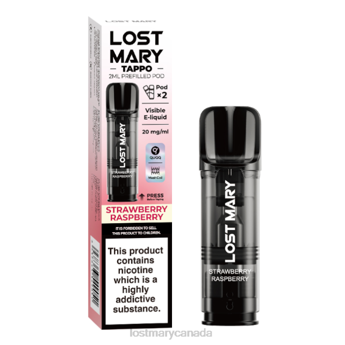 LOST MARY Tappo Prefilled Pods - 20mg - 2PK Strawberry Raspberry -LOST MARY Vape Flavors 228DD178